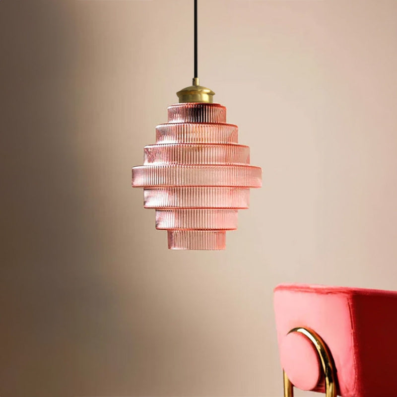 VictorGlow - Antik Pendellampe med Strippet Design til Indendørs Belysning