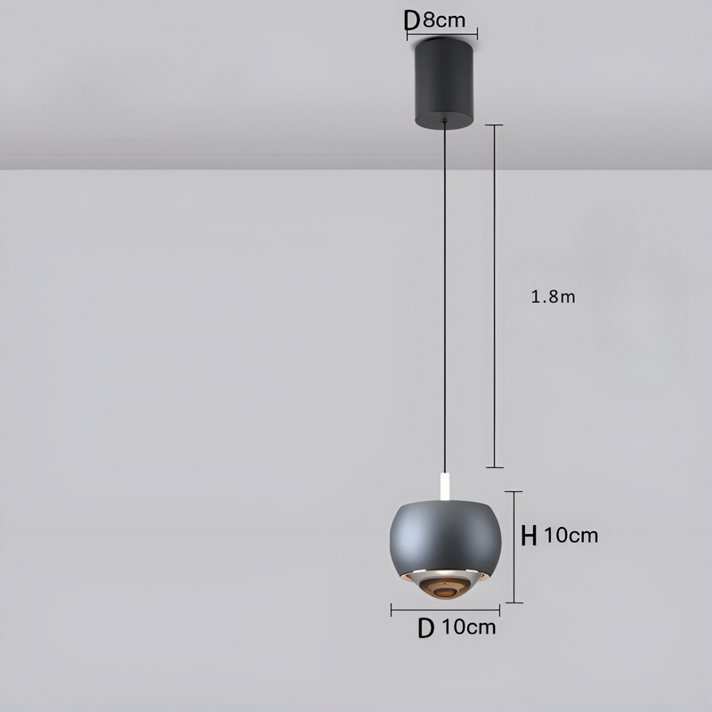 OrbitGlow - Minimalistisk hængelampe med LED-lys med elegant, cirkulært design
