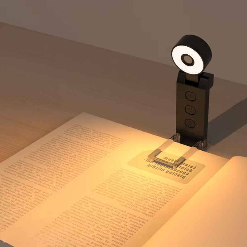 LitEase – USB Genopladelig Clip-On LED Boglys med Justerbar Lysstyrke