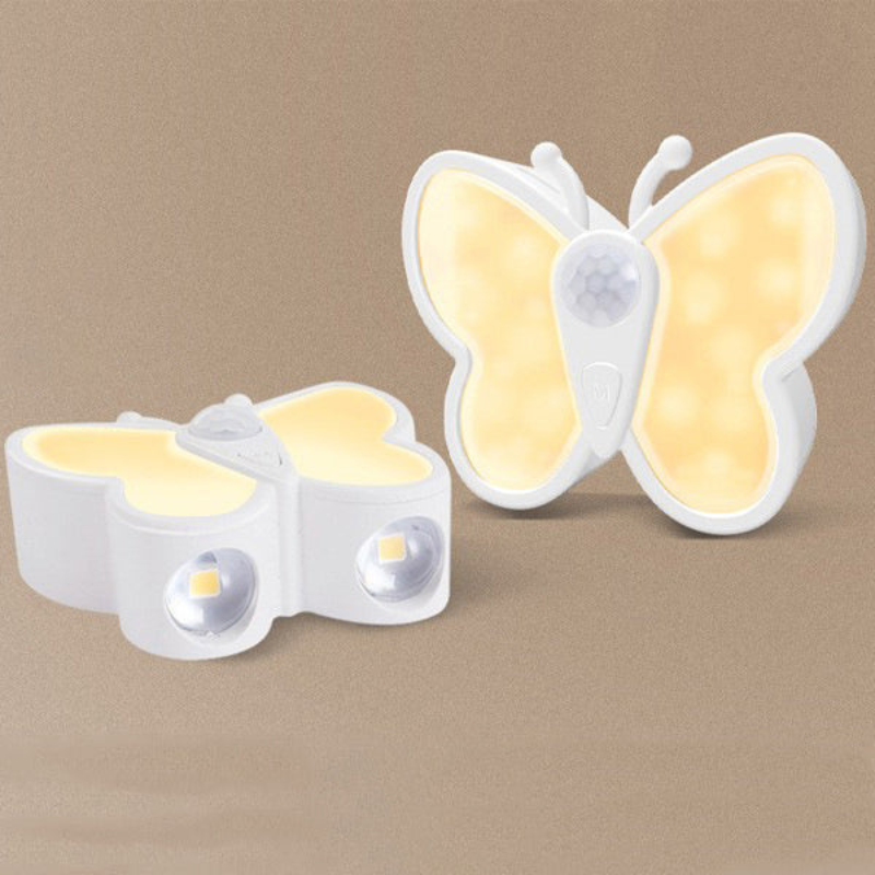 GlowWing – Genopladelig sommerfugl-LED-væglampe med magnetisk design