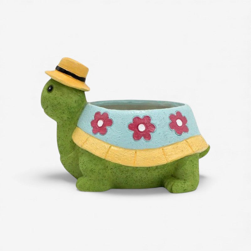 TurtleBloom - Skildpadde Inspireret Blomsterpotte til Udendørs Brug