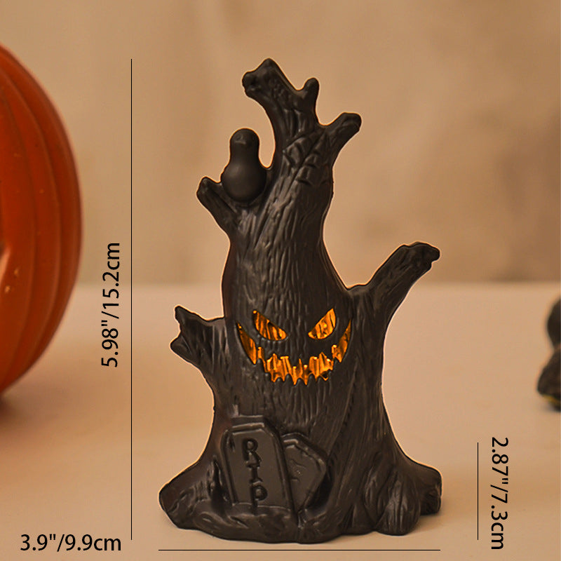 GhostStump – Træstub-Spøgelse LED Natlys til Halloween Dekoration