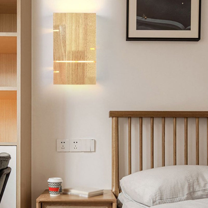 LumiWood – Minimalistisk rektangulær væglampe til soveværelse