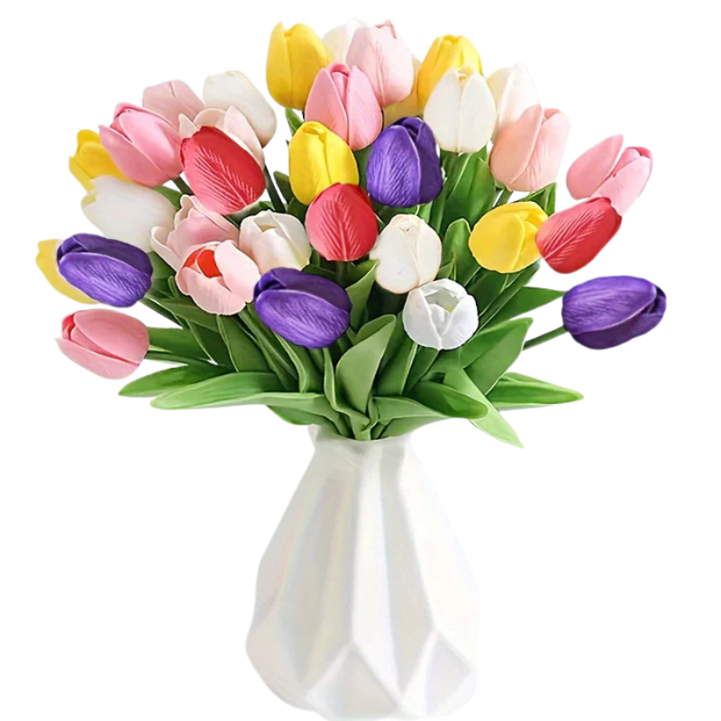 TulipAura – Sæt med 15 realistiske tulipaner til events og boligindretning