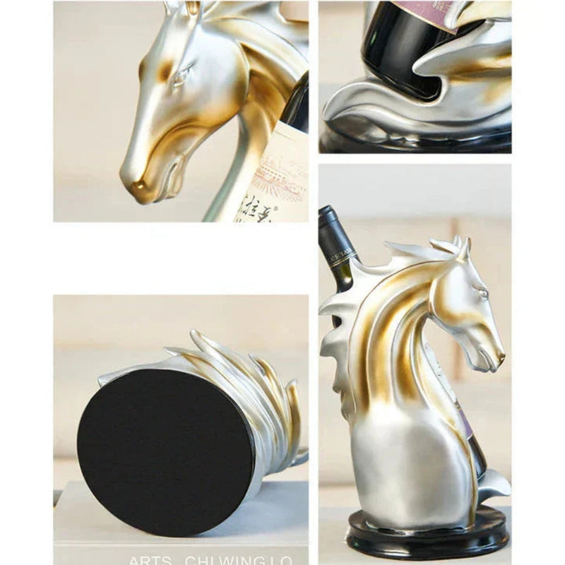 EasyGrip – Modig Hesteformet Vinreol til Opbevaring af Op til 10 Flasker med Skulpturel Design