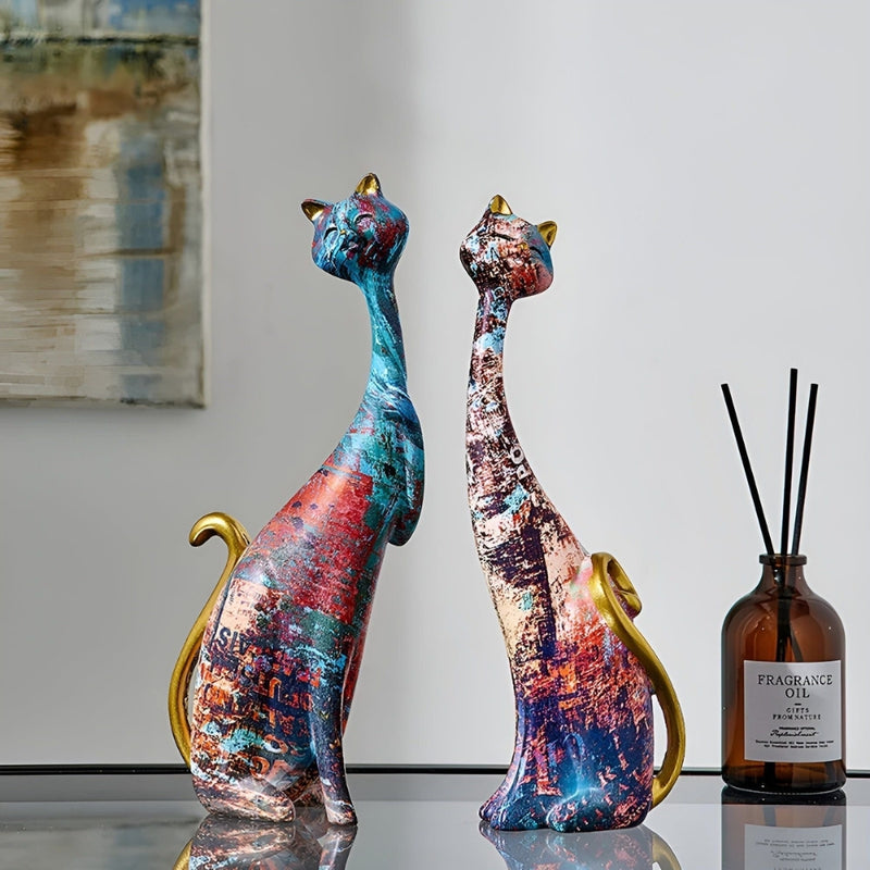 ArtiCats – Minimalistiske skulpturer med kunstnerisk katteduo til en moderne dekorativ accent