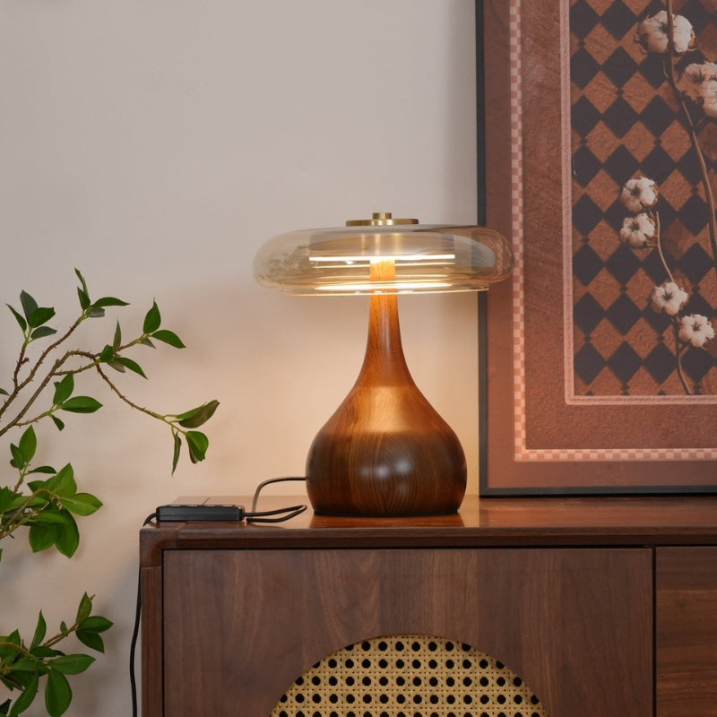 LumaGleam – Moderne glasbordlampe med varmt stemningslys
