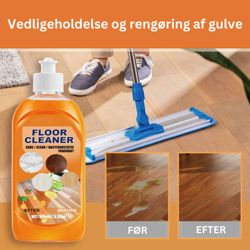 MightyClean – Kraftig gulvrens for en pletfri og skinnende finish (1+1 Gratis)