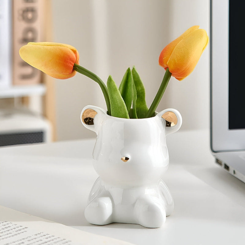 HoldEase – Dekorativ Vase med Bjørne-Design