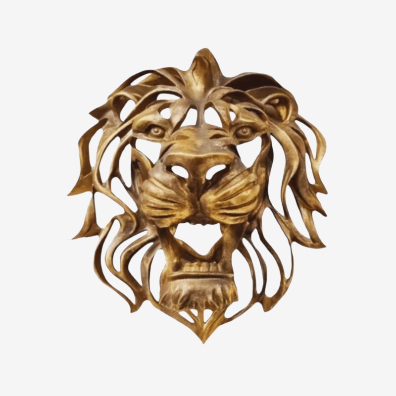 WildCrown - Væghængt Løvehovedskulptur til Hjemmedekoration