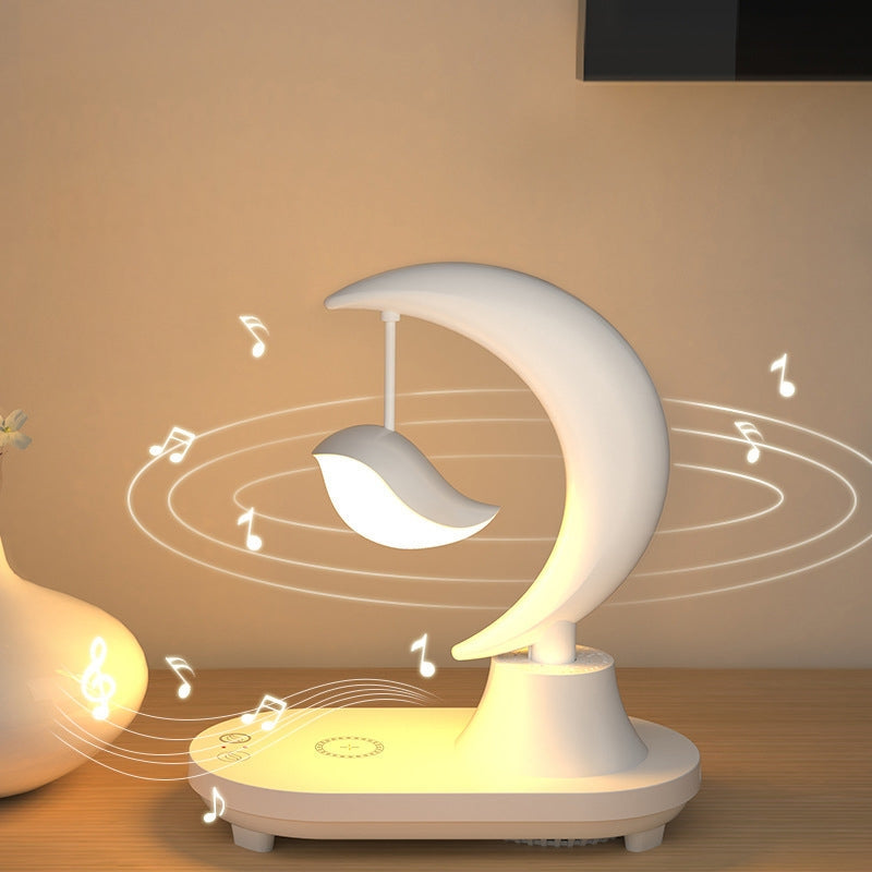 LunaGlow – Moderne Art Deco Bordlampe formet som Måne med LED