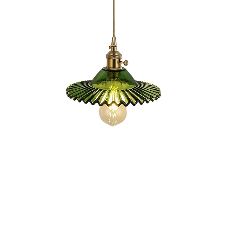 LumiLeaf – Skandinavisk pendel med lotusblad og cylindrisk glas