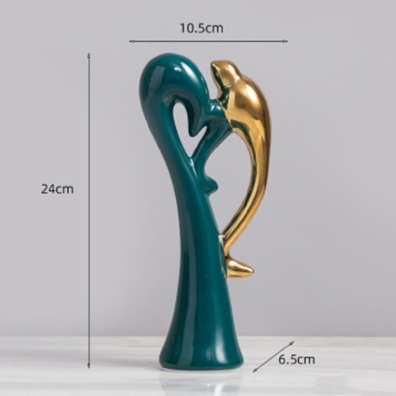 CharmiNest - Elegant Lovebird figurpar til tidløs og charmerende boligindretning