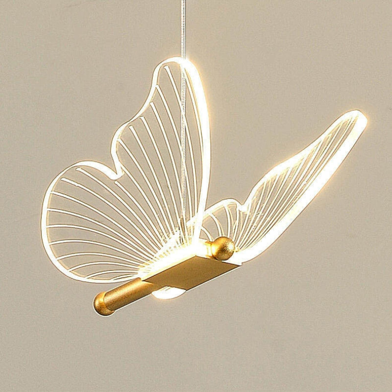 LumaWing – Minimalistisk Akryl Sommerfugl LED Pendellampe