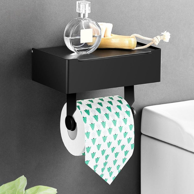ShelfMate - Toiletpapirholder med opbevaringsplads og bakke til badeværelsesorganisering