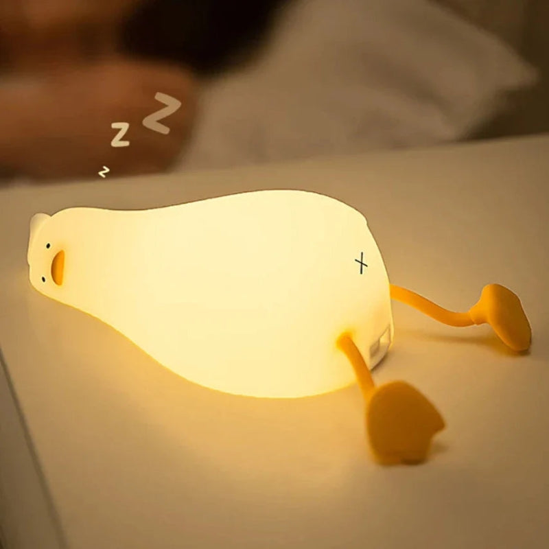 DuckGlow - Genopladelig siliconeand natlampe med blød glød