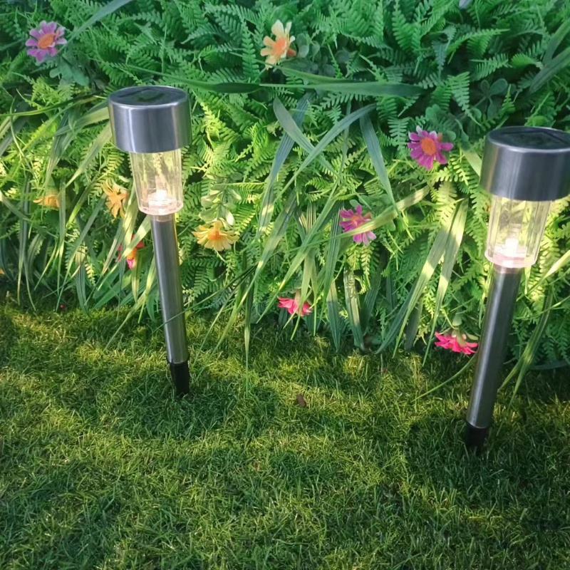 LumiPath – Solcelledrevet LED-udendørslampe i rustfrit stål med cylinder