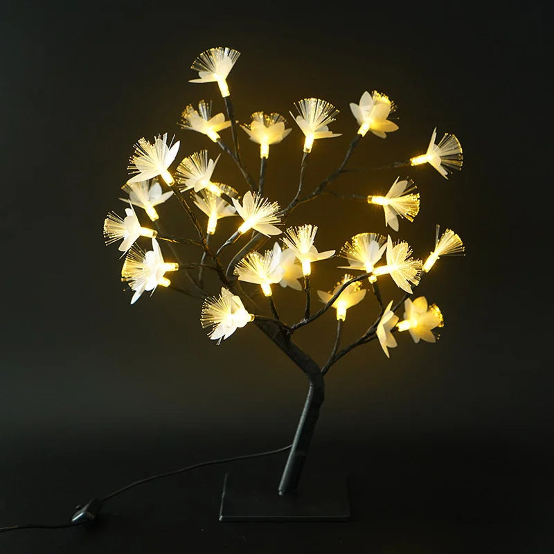 GlowBlossom – Rosentrælampe med fiberoptiske lys for en magisk hjemmeatmosfære