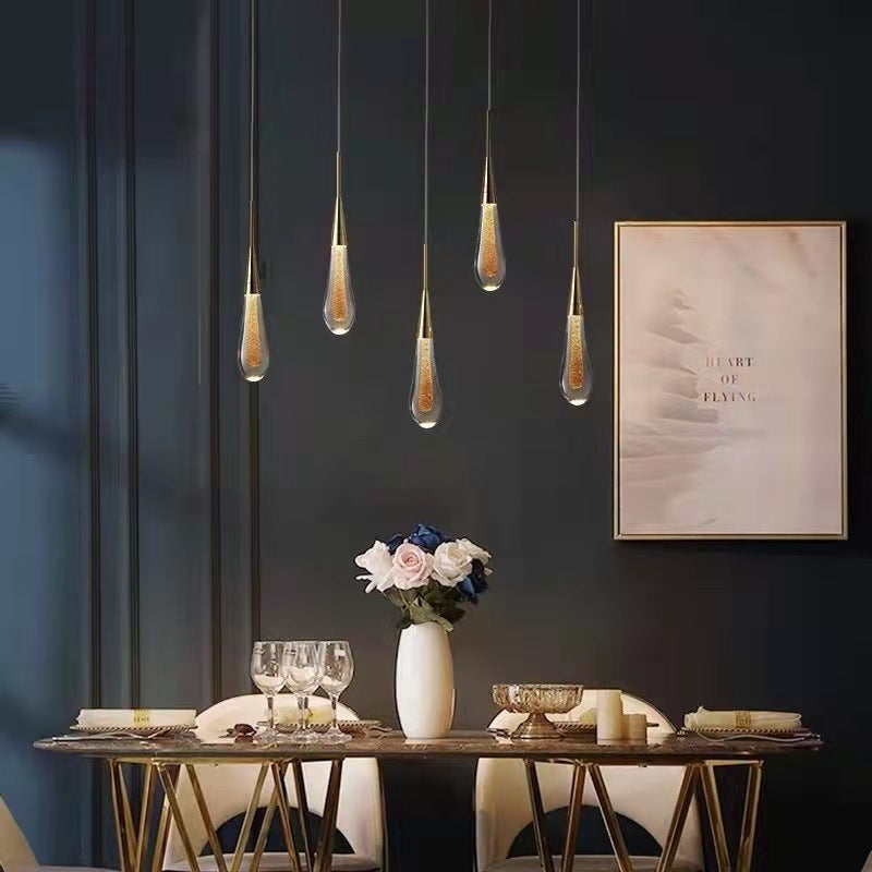 GoldLuxe - Elegant Glass Drop Pendel Light for Luksuriøs Atmosfære