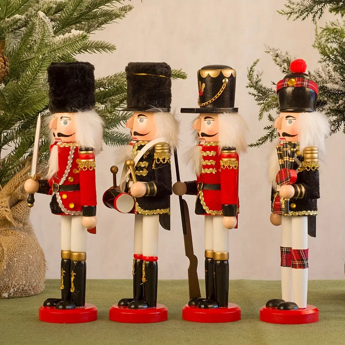 NutcrackerJoy - Træ Nøddeknækkeren soldat figur for tidløs julecharme