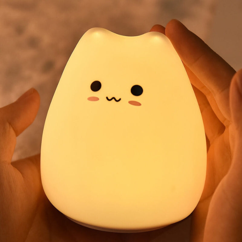 LumiGlow – Katteformet LED-bordlampe med farveskiftende lys