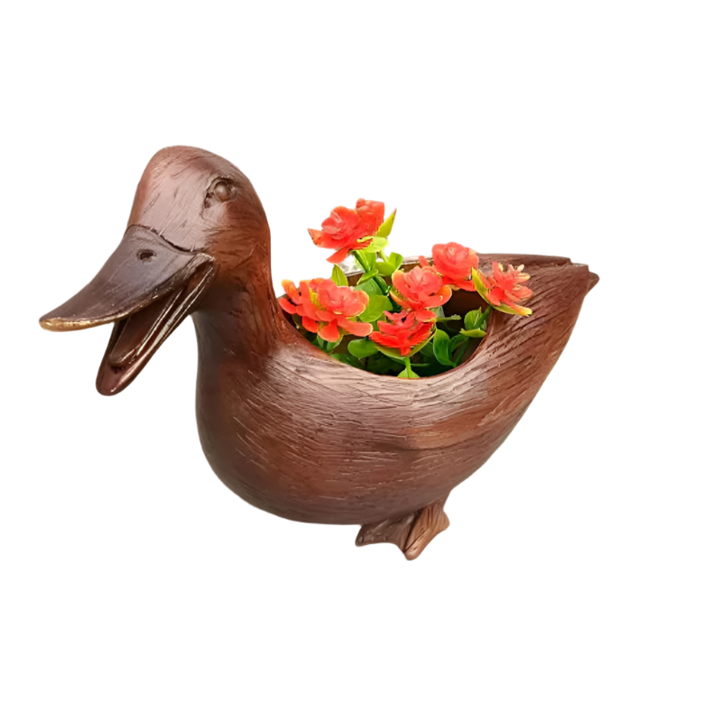 DuckCharm – Keramisk And Blomsterpotte med Dekorativt Design