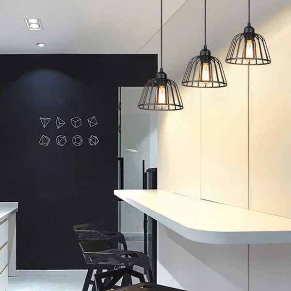IronCage - Vintage inspireret sort LED lysekrone