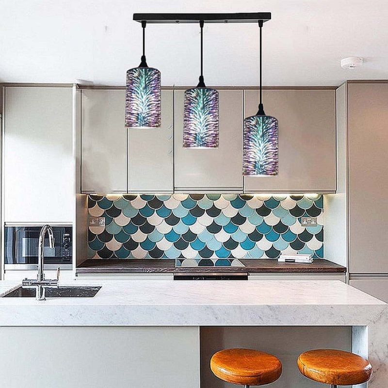 ColorGlow – Cylindrisk Pendellampe med Tekstureret Glas og Justerbar Ledning