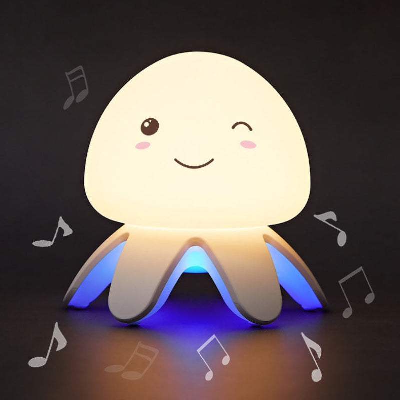 JellyGlow – Genopladelig LED-natlampe med fjernbetjening og musikfunktion