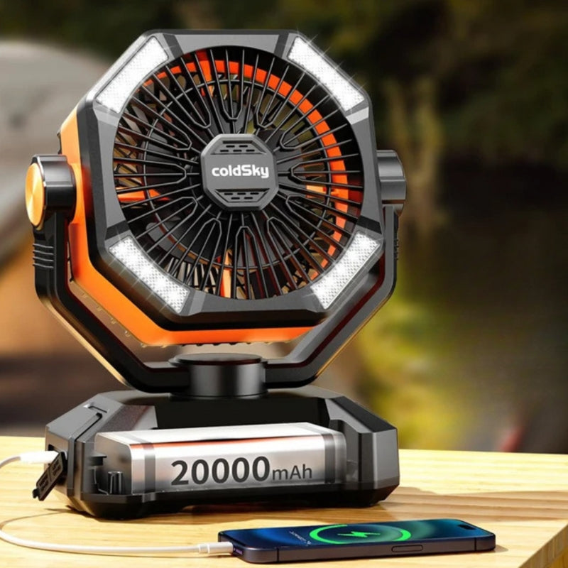 BreezeMaster – Bærbart Design Med Dobbelt Motorventilator Vidt Led Lys
