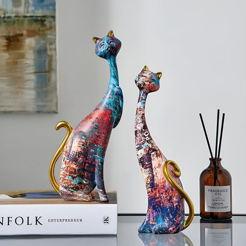 ArtiCats – Minimalistiske skulpturer med kunstnerisk katteduo til en moderne dekorativ accent