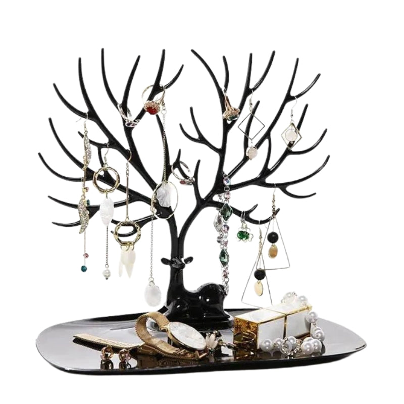 DeerCharm – Smykkestativ med Trægren-Design og Dekorativ Bund