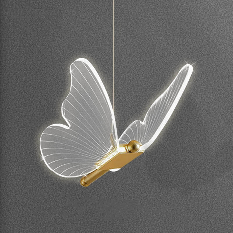 LumaWing – Minimalistisk Akryl Sommerfugl LED Pendellampe