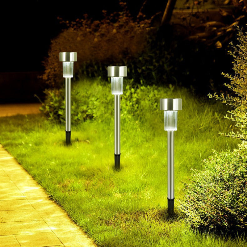 LumiPath – Solcelledrevet LED-udendørslampe i rustfrit stål med cylinder