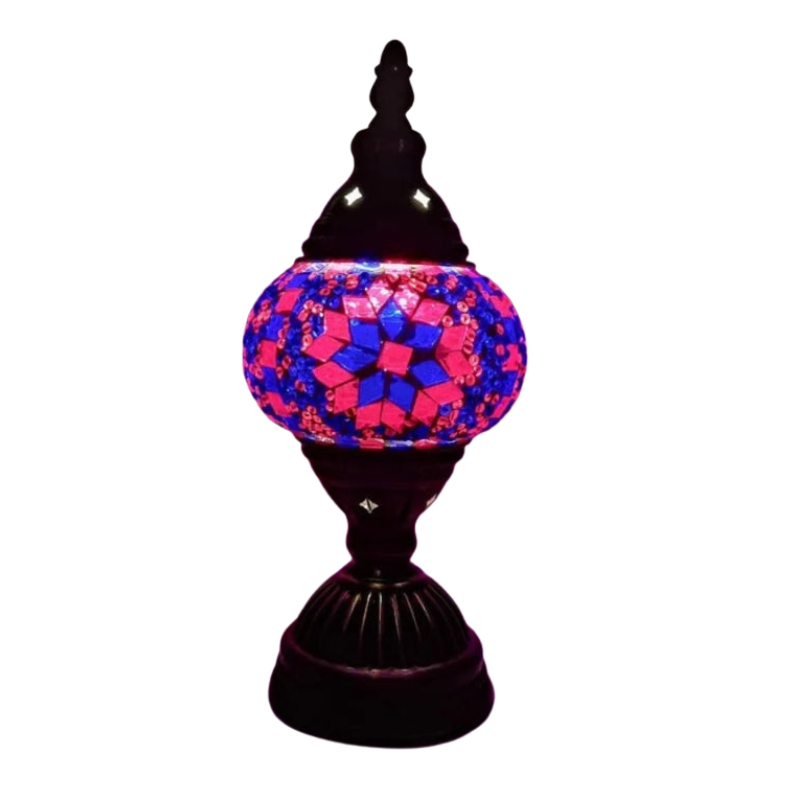 Artivio – Flerfarvet glasbordlampe med jernfod