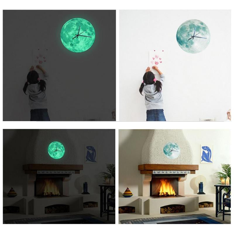 MoonGlow – Glow Dark Moon-inspireret vægur med nattebelysning
