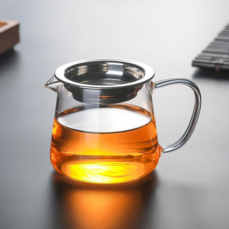 TeaGlow – Glas Tekande med Håndtag og Si Låg