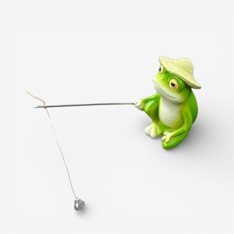 PondFrog – Dekorativ Skulptur med Fiskende Frø