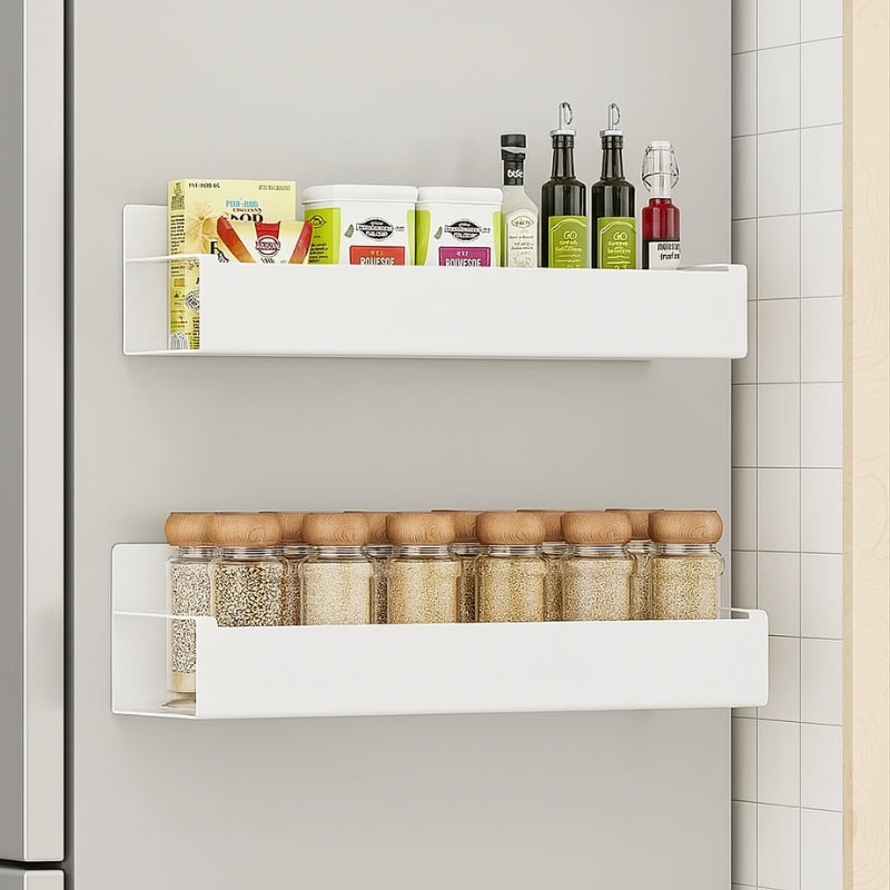 MagnaShelf – Vægmonteret magnetisk sidehylde til køleskab eller vaskemaskine