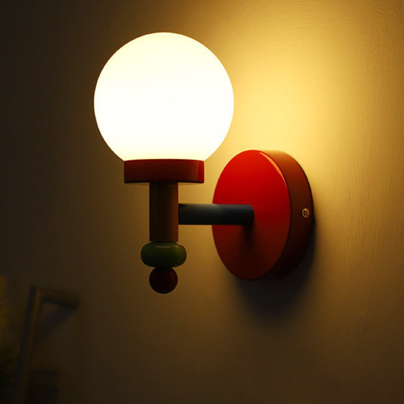 BeanGlow – Vintage Memphis Rund Glas Væglampe