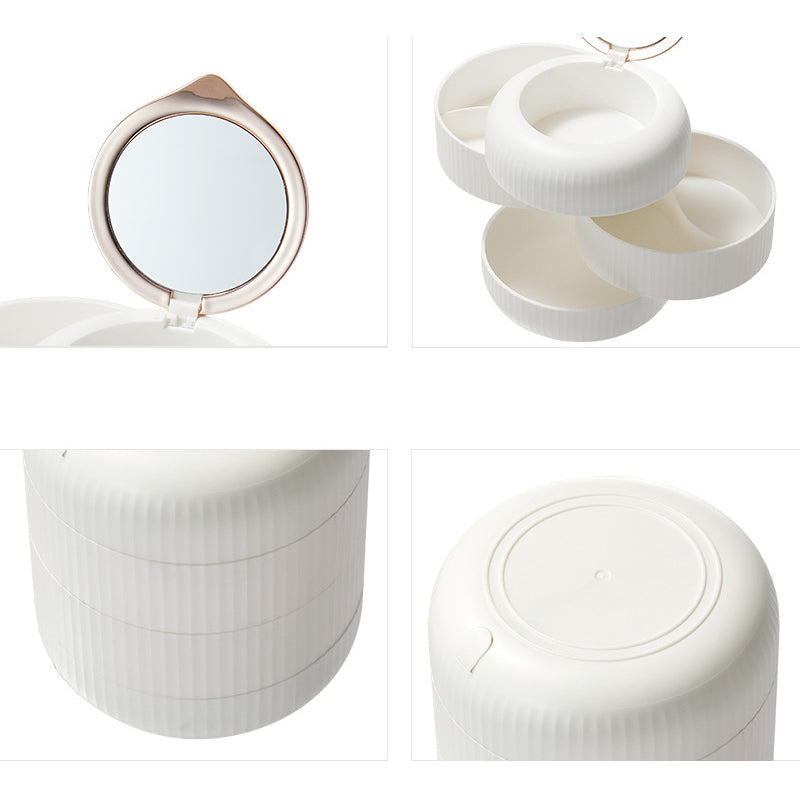 StackGlam – Stabelbar smykkebeholder med flere lag med kompakt spejl og elegant design
