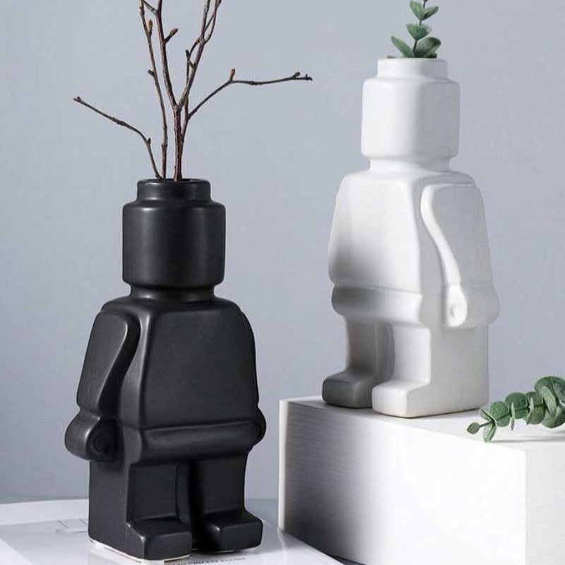 BrickBloom – Legende Resin Lego Kropsvase til Unik Hjemmeindretning