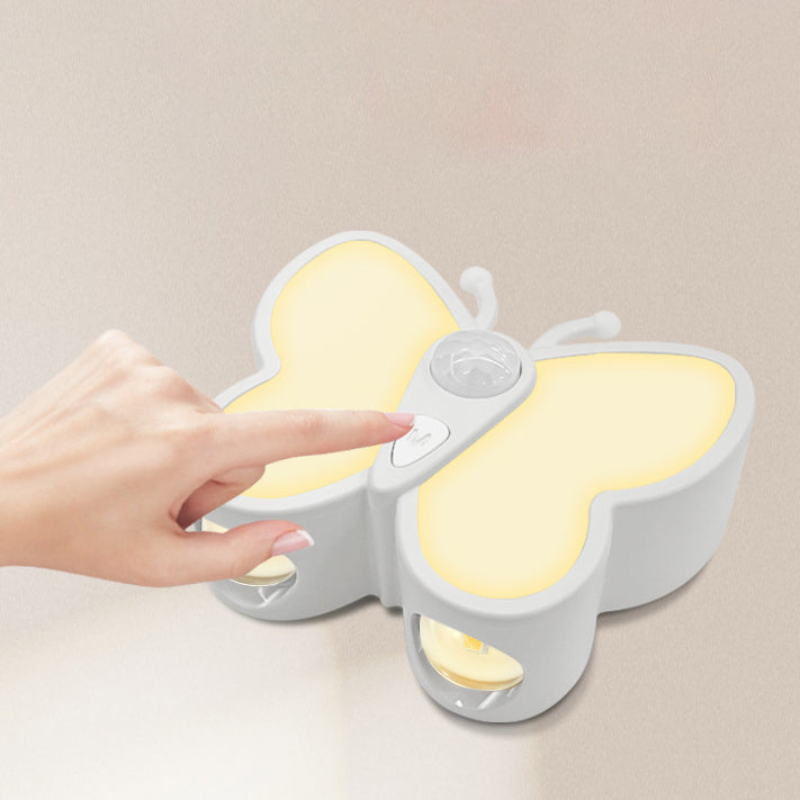 GlowWing – Genopladelig sommerfugl-LED-væglampe med magnetisk design