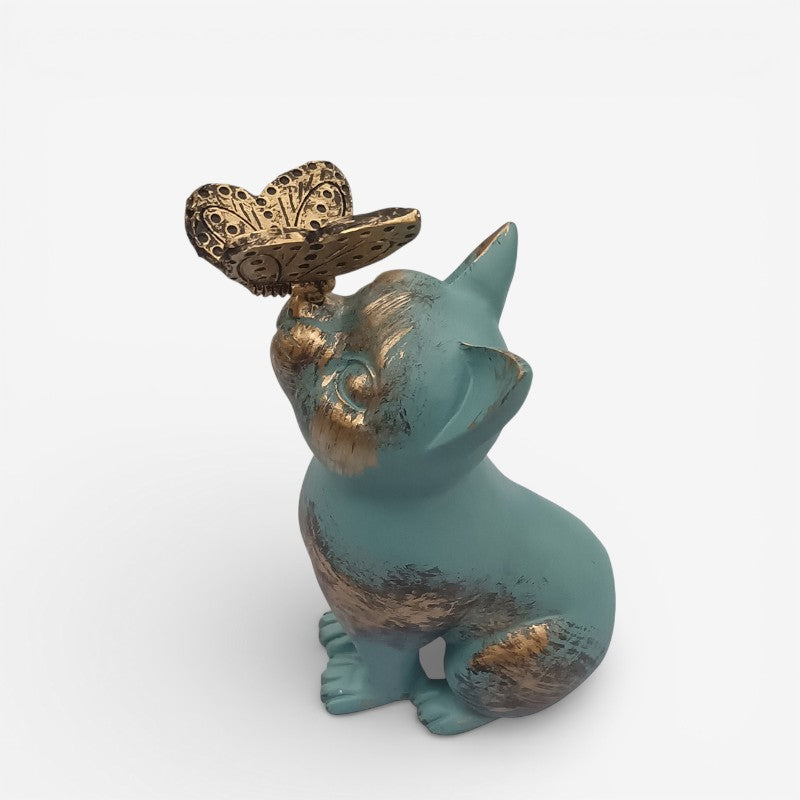 PurrWing - Dekorativ kattestatue med påsat sommerfugle design