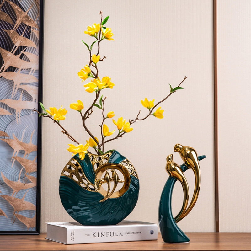 CharmiNest - Elegant Lovebird figurpar til tidløs og charmerende boligindretning