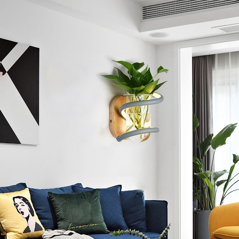 PlantSoul – Moderne væglampe LED med glasholder til planter