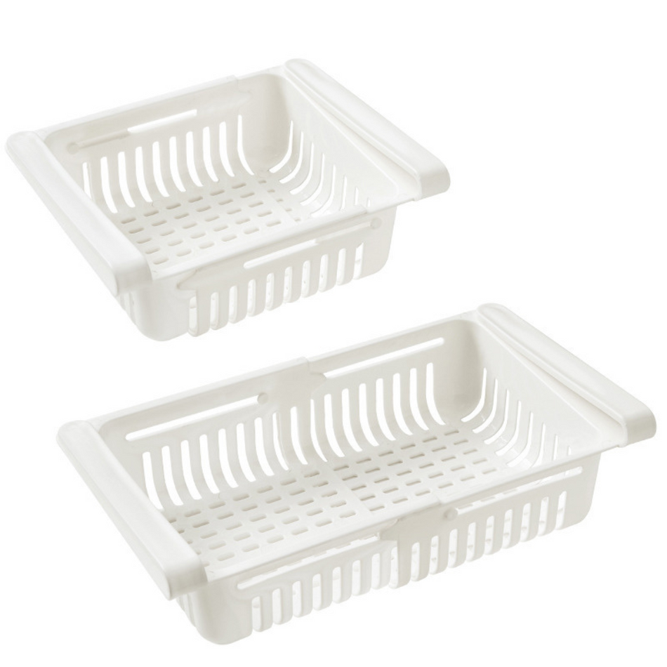 FridgeFlex – Smart køleskabsorganiseringsskuffe med brugerdefineret opbevaring