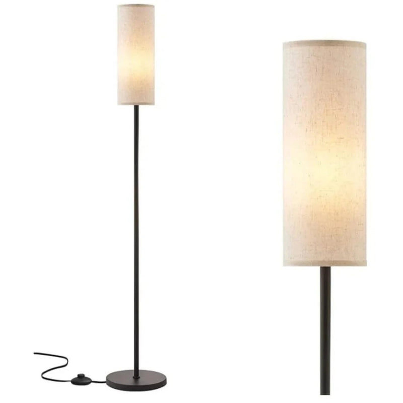 LumiGlow – Slank Gulvlampe med Cylindrisk Skærm for Blød Stemningsbelysning