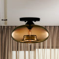 GarnetGlow - Loftslampe med Markant Rød Glaskuppel og Varm Indbydende Belysning