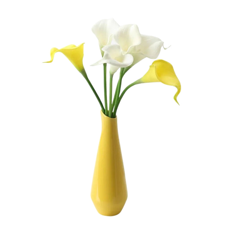 GlowVase – Høj Blank Porcelænsvase med Taperet Form i Livlige Farver